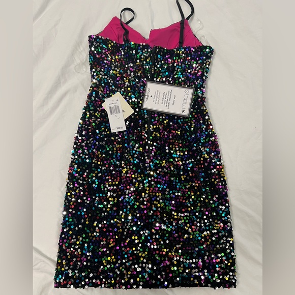 Pear Culture Spaghetti strapped mini Sequin Dress - Picture 4 of 7